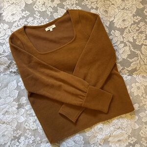 Madewell Women's Brown Scoop Neck Sweater